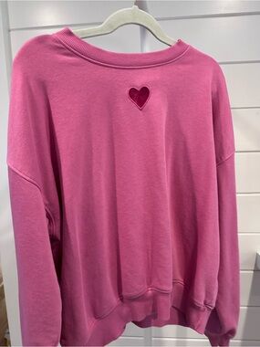 Old Navy Pink Crewneck Sweatshirt with Heart Cutout